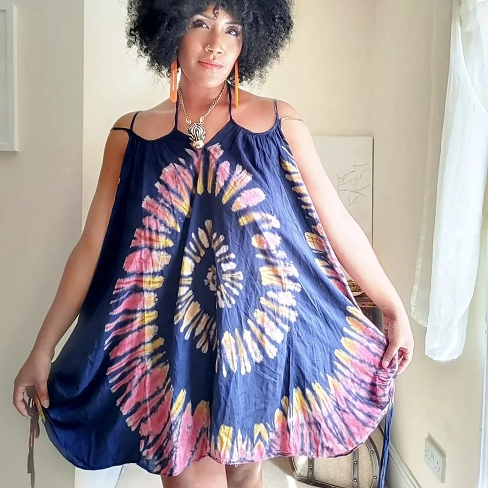 90s Vintage Tie Dye Dress - Picture 1 of 4